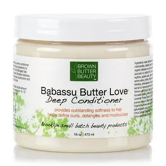 Brown Butter Beauty Deep Conditioner for curly hair, moisturizing and strengthening with Babassu Oil, Acai pulp, and 11 amino acids