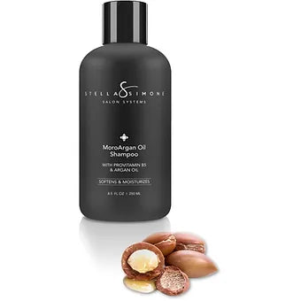 Stella Simone MoroArgan Shampoo and Conditioner with Moroccan Argan Oil, hydrates and revitalizes damaged hair, providing UV and thermal protection